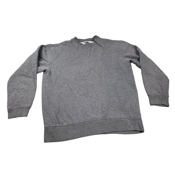 Tommy Hilfiger Men's Medium Gray Crew Neck Sweatshirt Ribbed cuffs Grandpa style - Picture 1 of 9